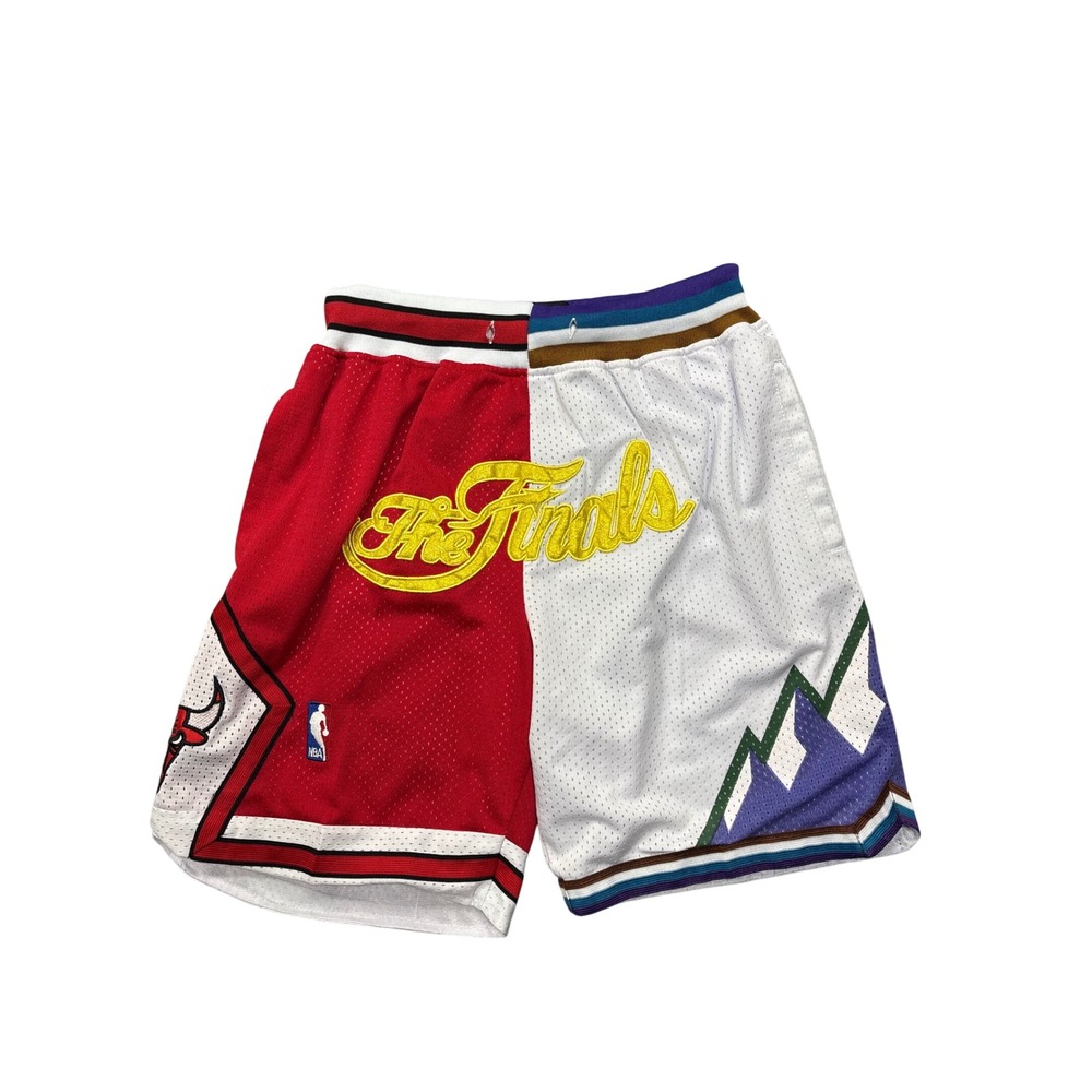 JUST DON 1997 NBA Finals Small Chicago Bulls Utah Jazz Split Basketball Shorts
